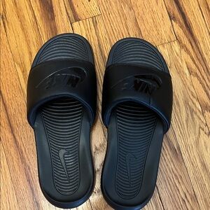 Nike Black Slide Sandals with Logo